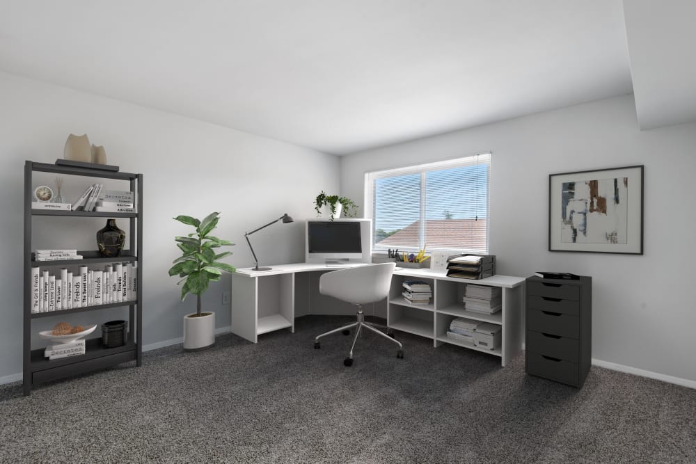 Bedroom space at Willowood Apartment Homes in Westminster, Maryland