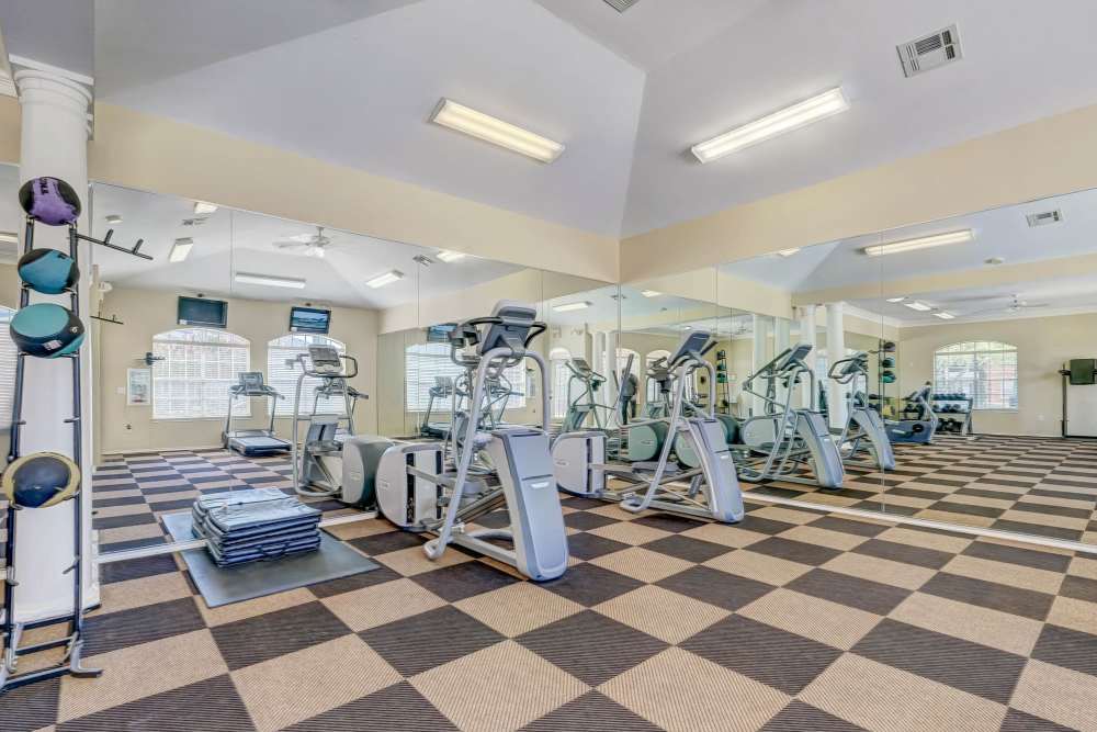 Workout equipment at Champion Lake Apartment Homes