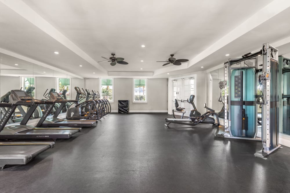 Modern fitness center at Oceanside Lantana in Lantana, Florida