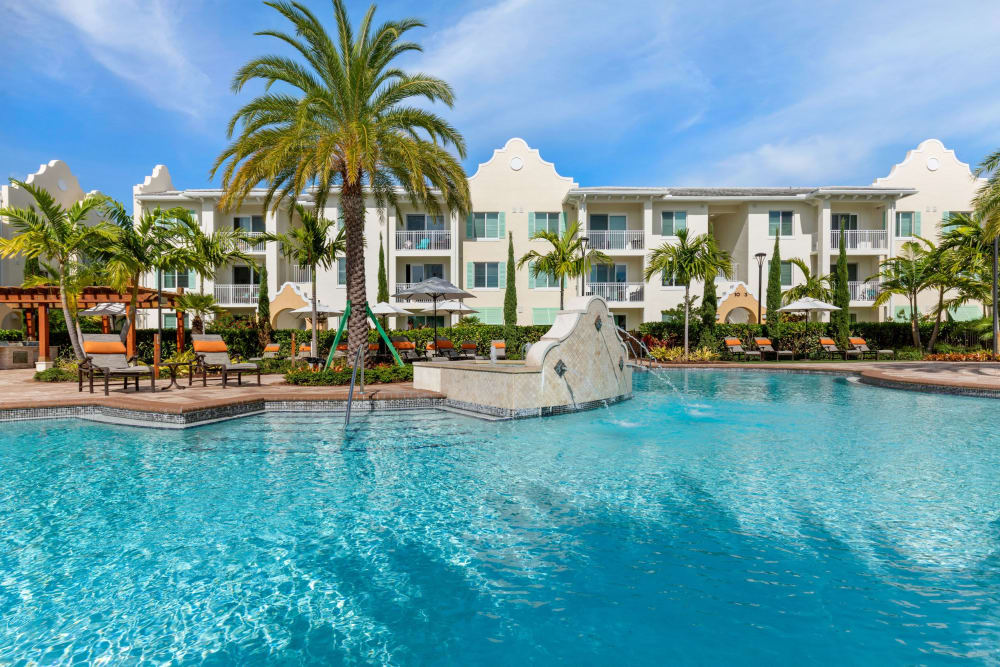 Luxurious swimming pool at Oceanside Lantana in Lantana, Florida