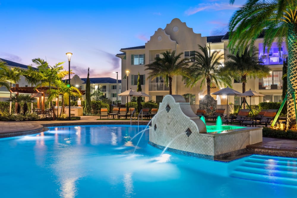 Zero-entry heated pool at Oceanside Lantana in Lantana, Florida