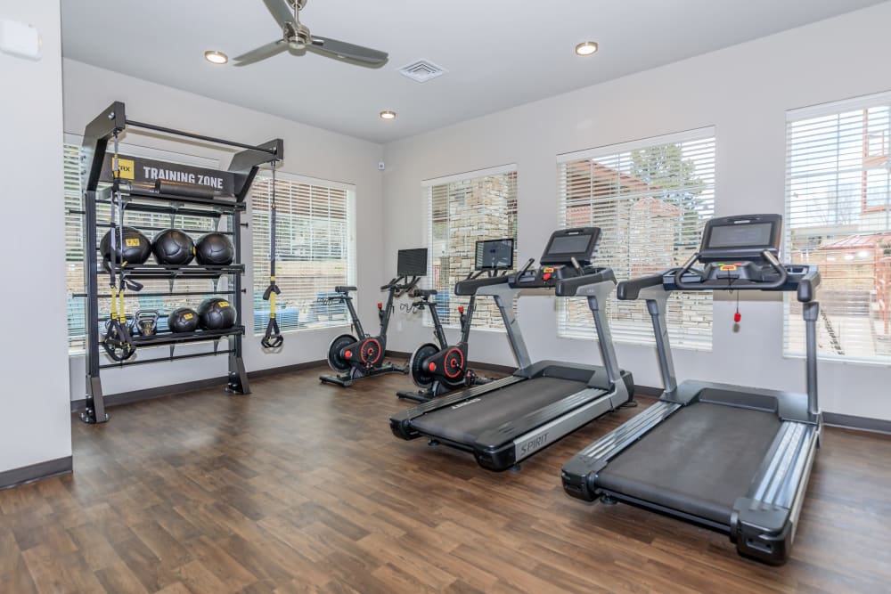 Fitness center at Trailside Apartments in Flagstaff, Arizona
