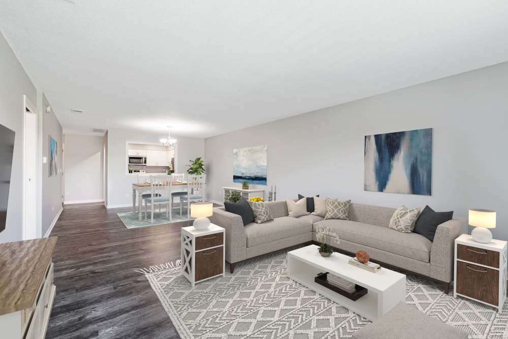 Living room at Regency Lakeside Apartment Homes in Omaha, Nebraska.
