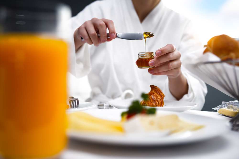 Meal being topped off by the chef at Netherbay at Bay Shore in Bay Shore, New York