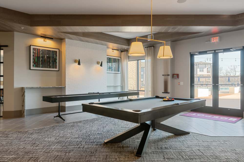 Pool table in the clubhouse at 101 Depot in Smyrna, Tennessee