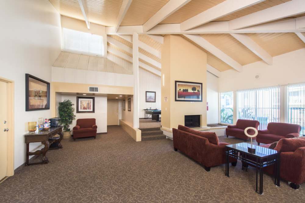 Clubhouse lounge at Tarzana Terrace in Tarzana, California