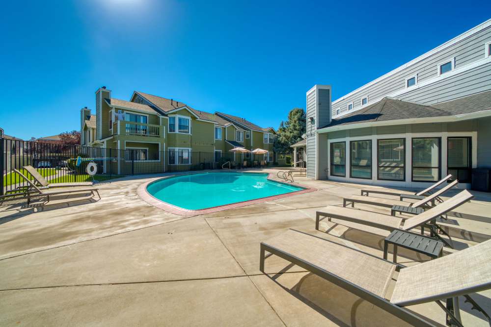 Resort-style swimming pool at Bristle Pointe Apartments in Reno, Nevada