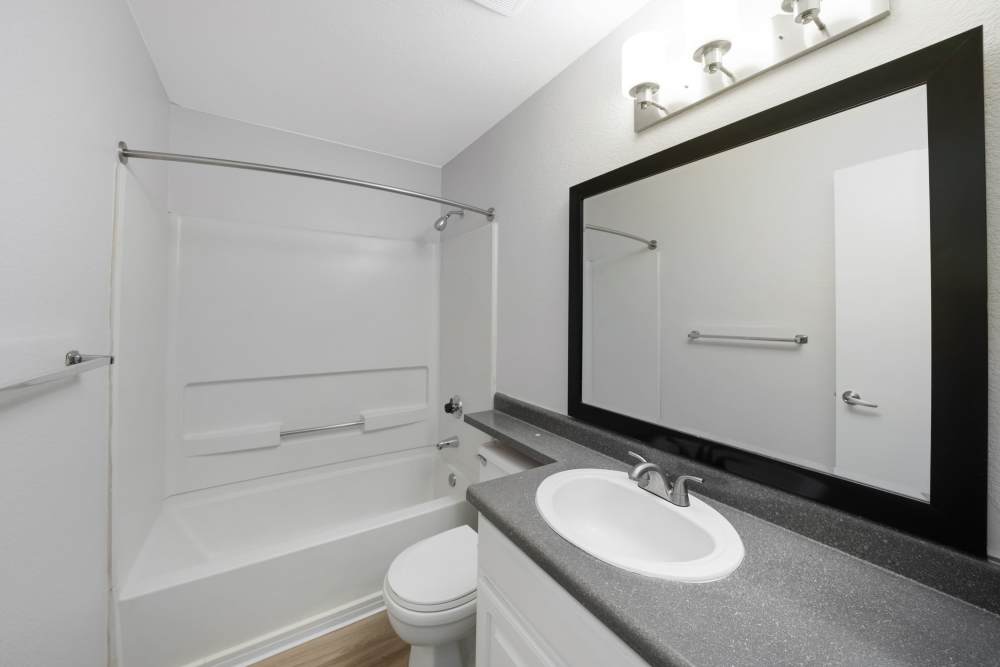 A bathroom with a sink and toilet at Bristle Pointe Apartments in Reno, Nevada