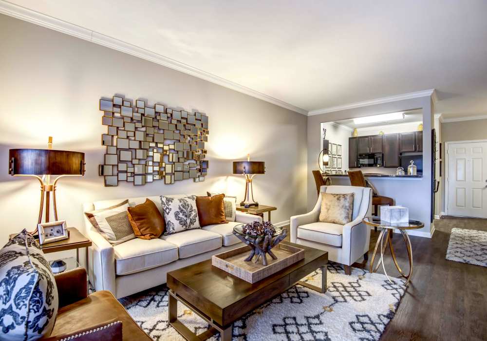 Spacious living room with ample light at Maystone at Wakefield in Raleigh, North Carolina 