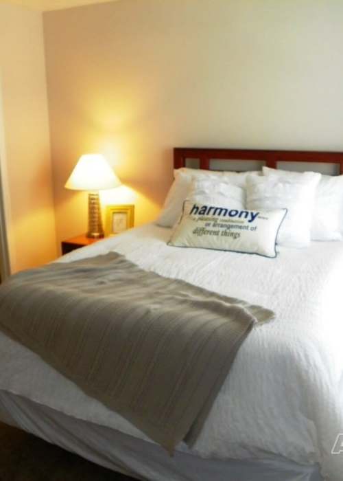 Model bedroom at Castleton Manor Apartments in Indianapolis, Indiana