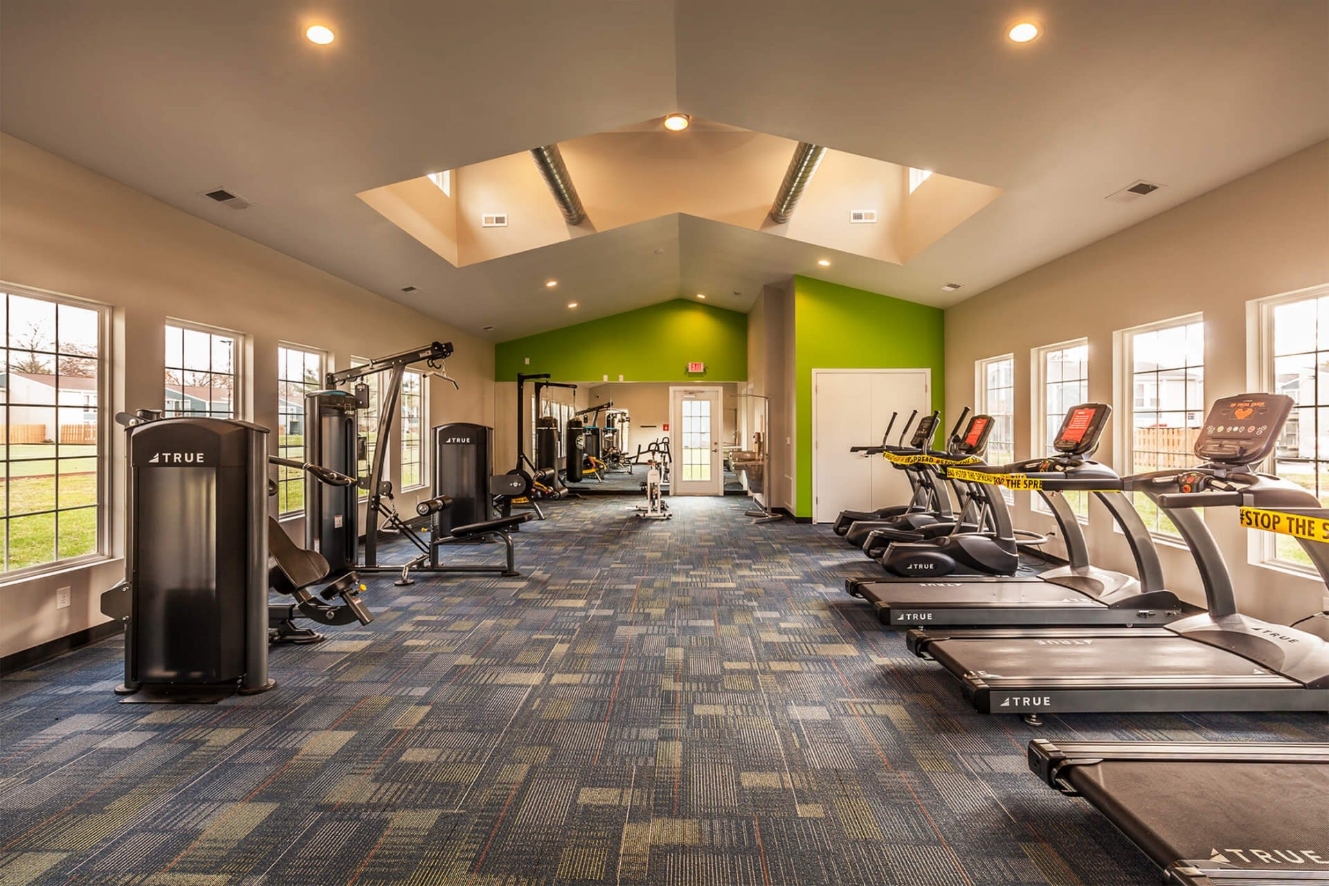 fitness center at The Meridian North in Indianapolis, Indiana