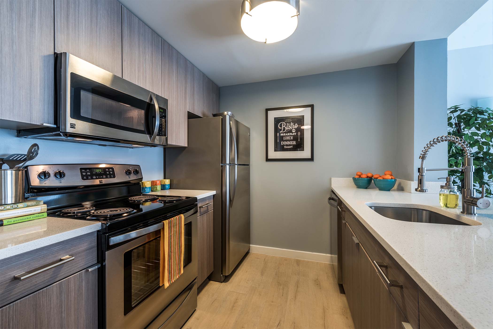 Model kitchen at The Monroe, Morristown, New Jersey