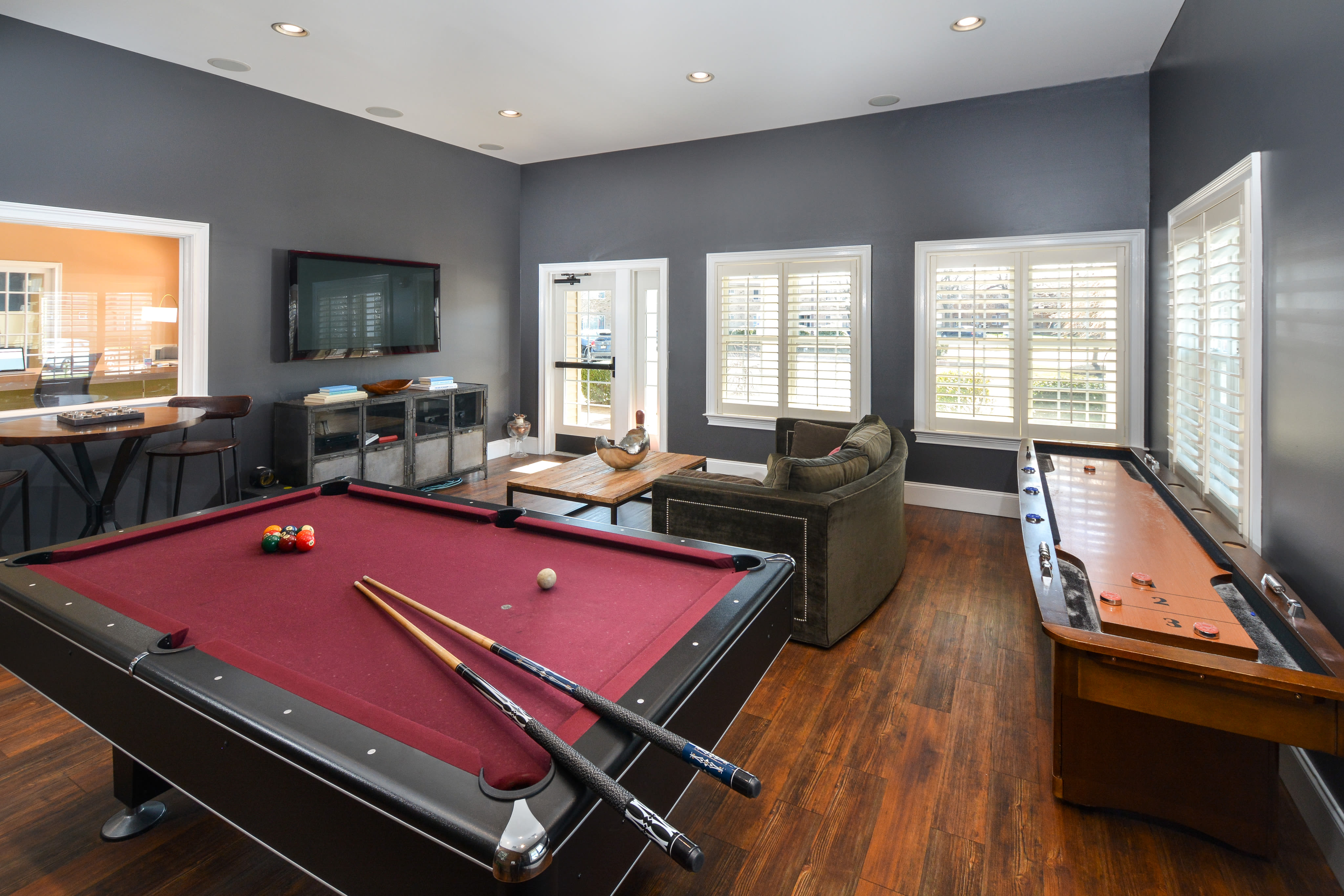 Clubhouse with billiards table at Franklin Commons in Bensalem, Pennsylvania