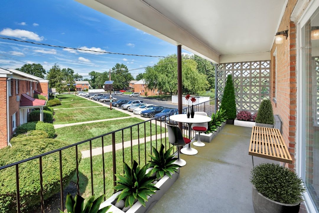 Private balcony at Orchard Park in Edgewater Park, New Jersey