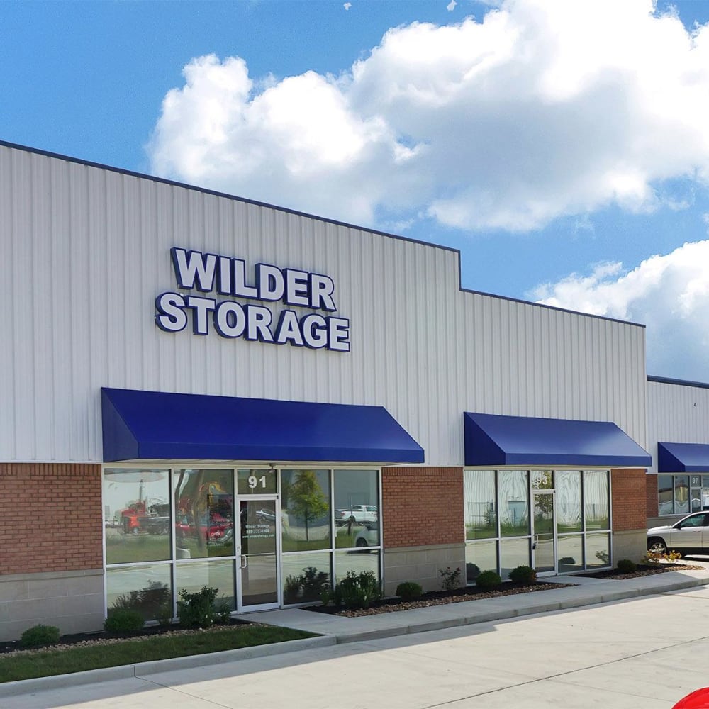 The front entrance to Wilder Storage in Wilder, Kentucky