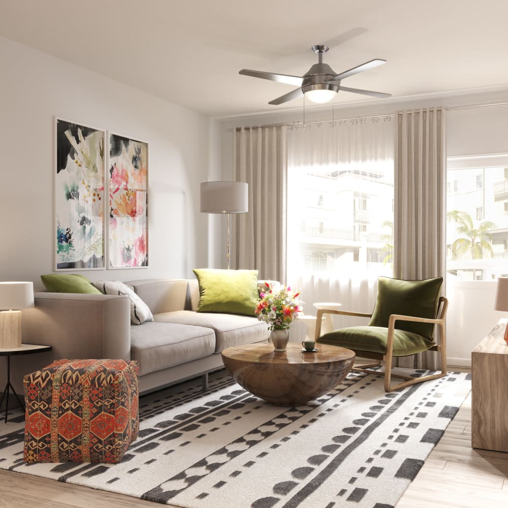Living Room With Apartment Amenities At The District at Chandler In Chandler, Arizona