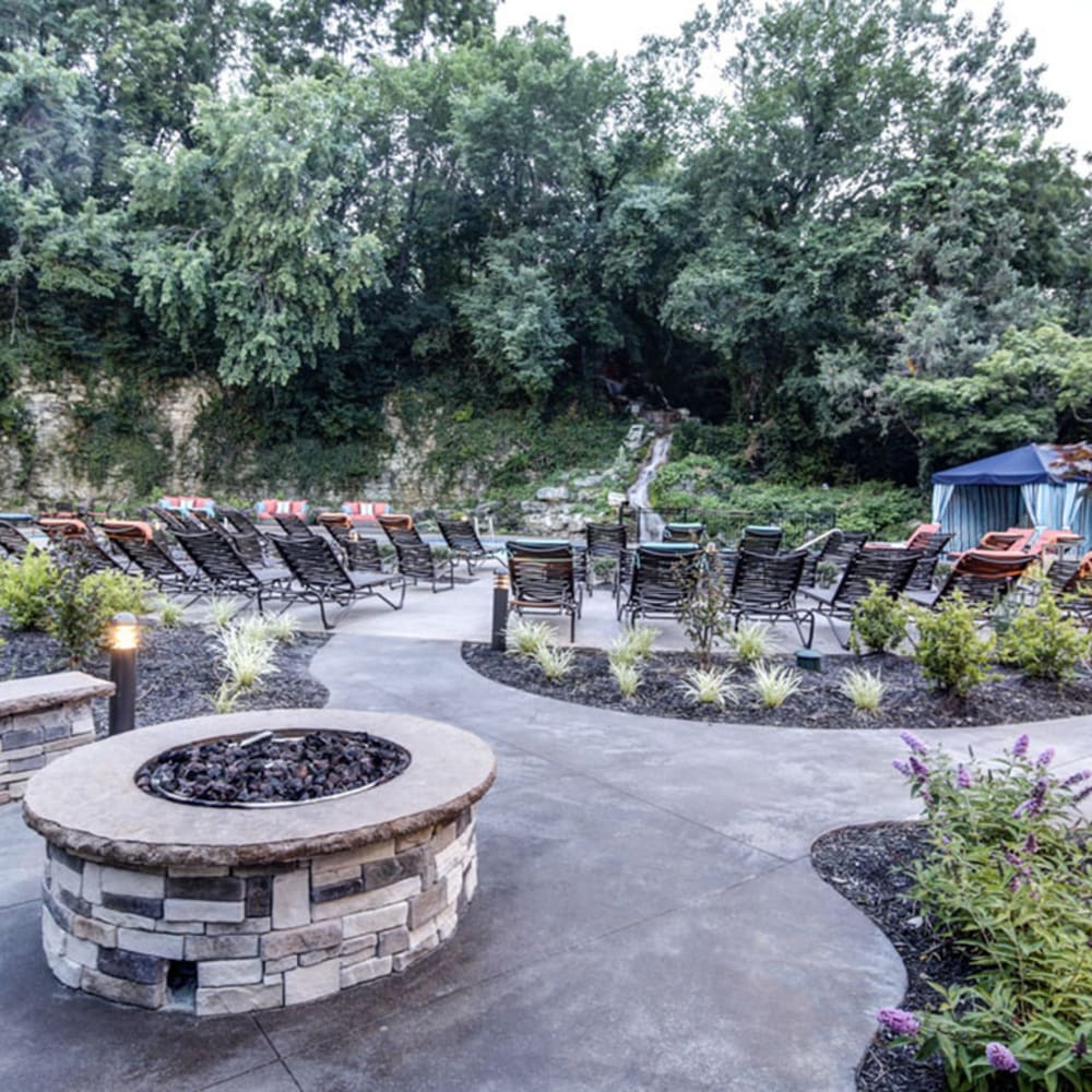 Outdoor firepit at The Falls in Mission, Kansas