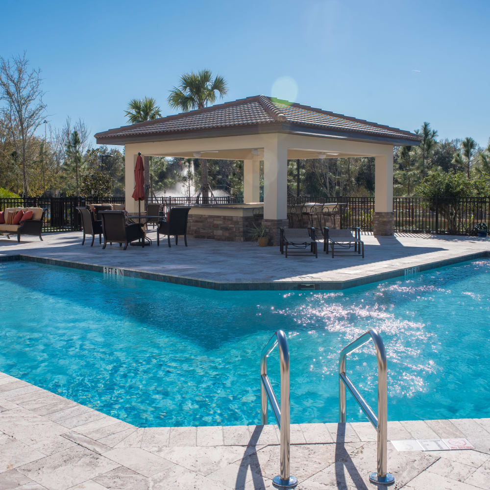 Sparkling swimming pool at Inspired Living Ocoee in Ocoee, Florida.