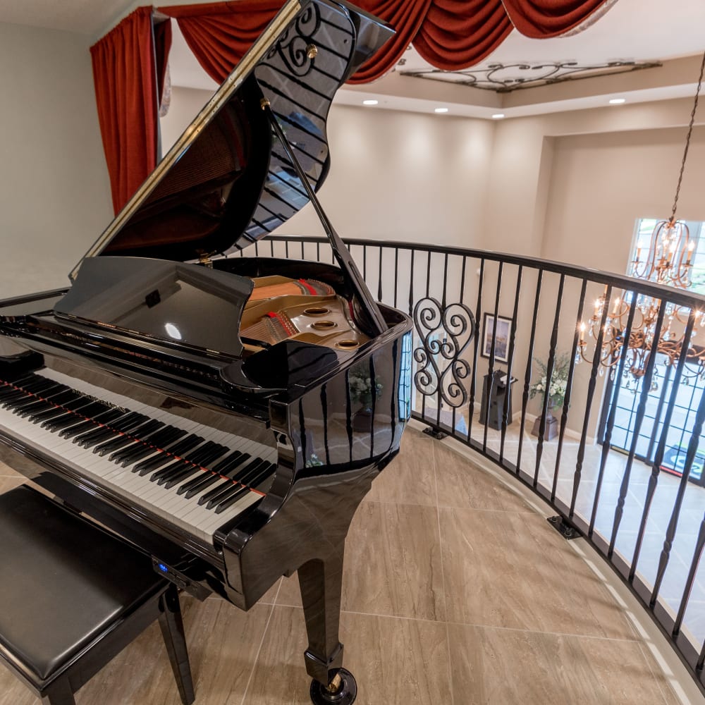 A piano at Inspired Living Ocoee in Ocoee, Florida.