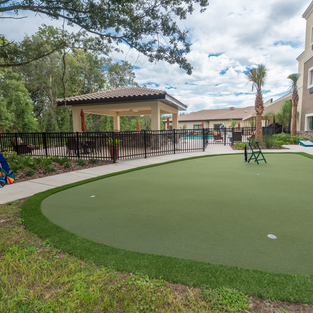 Putting green at Inspired Living in Delray Beach, Florida