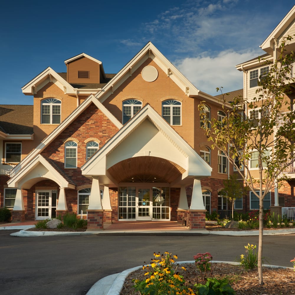 main entrance at Applewood Pointe of Bloomington at Valley West in Bloomington, Minnesota. 