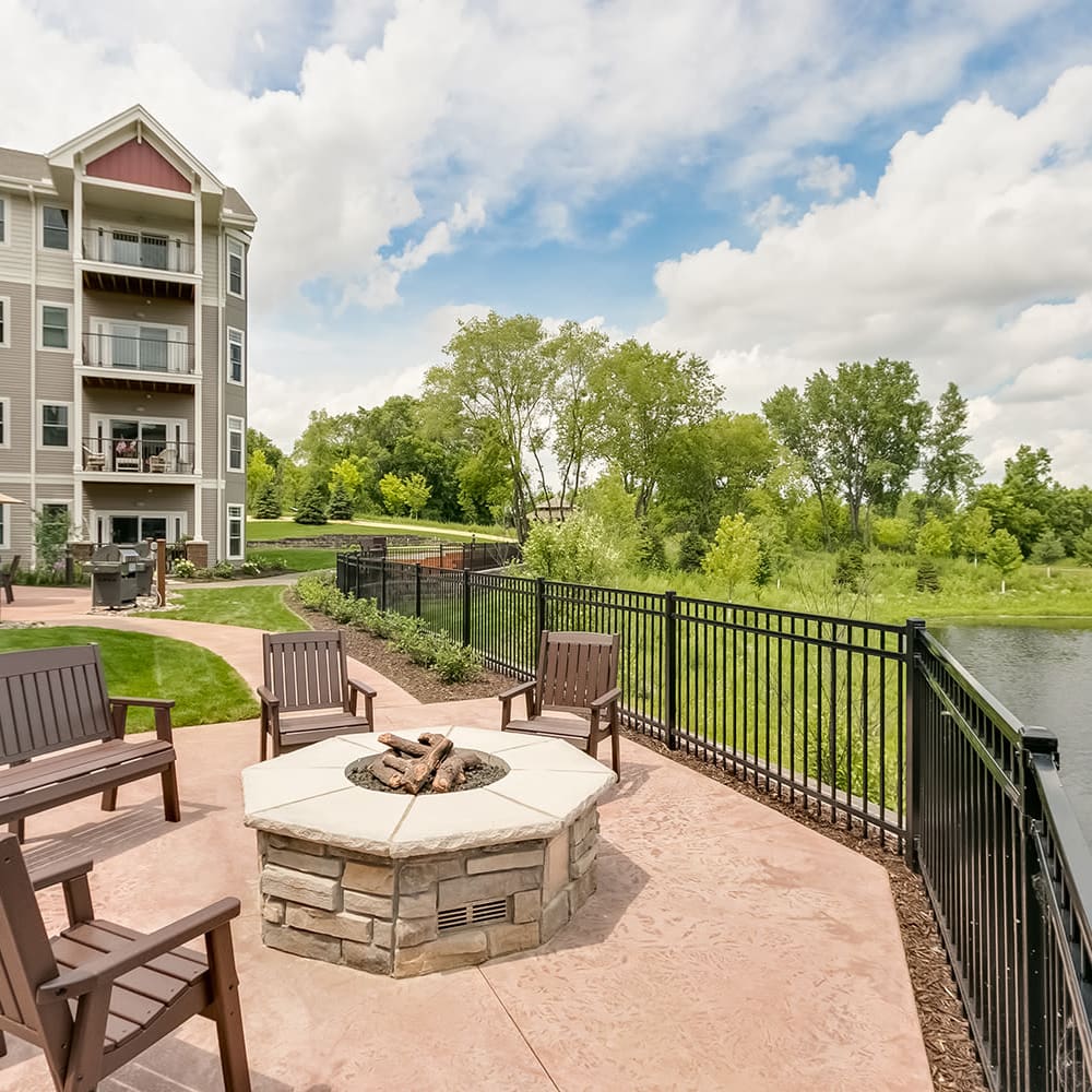 Fire pit at Applewood Pointe of Eagan in Eagan, Minnesota. 