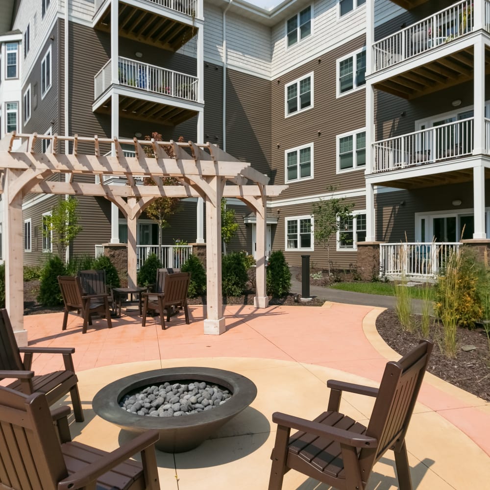 Fire pit at Applewood Pointe of Minnetonka in Minnetonka, Minnesota. 