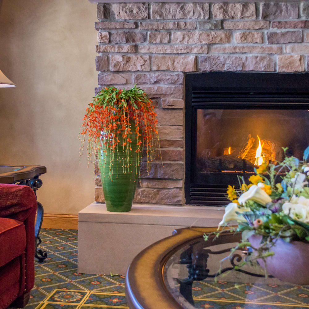 fireplace at Applewood Pointe of Maple Grove in Maple Grove, Minnesota. 