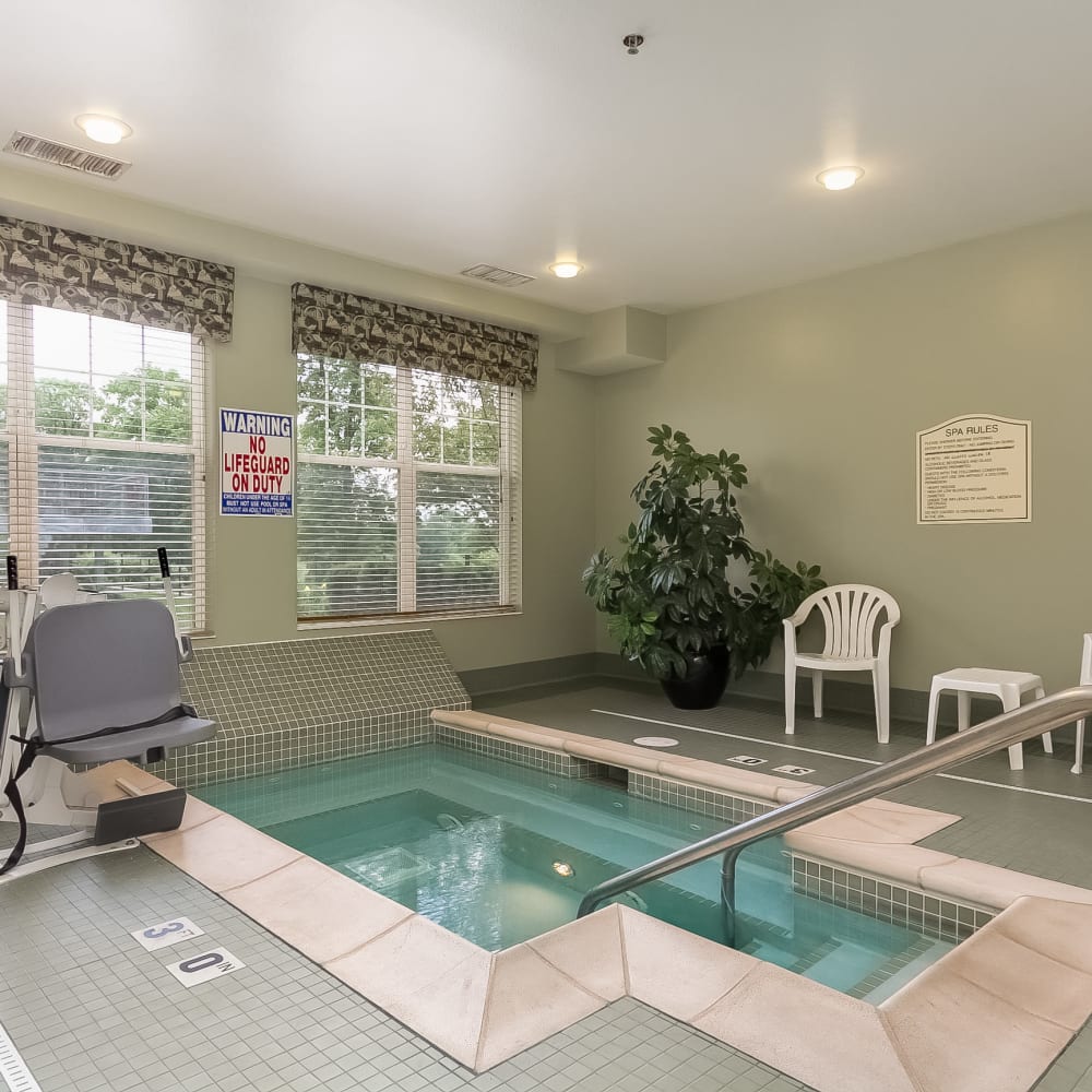 Hot tub at Applewood Pointe of New Brighton in New Brighton, Minnesota. 