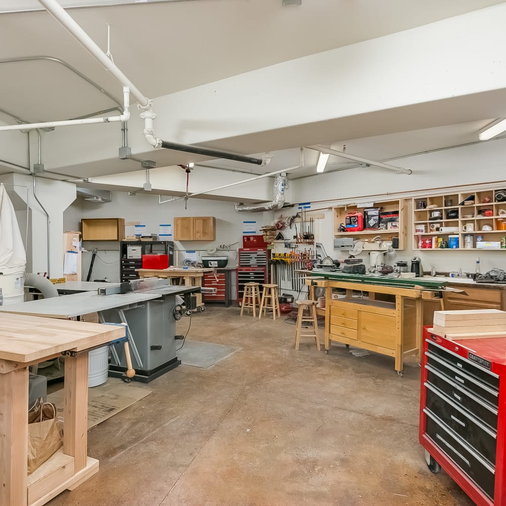 Woodshop at Applewood Pointe of Shoreview in Shoreview, Minnesota. 