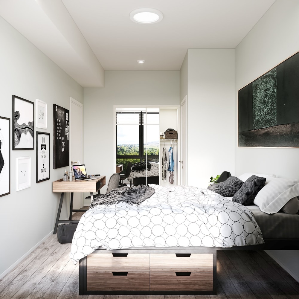 Bright, spacious bedroom at UNCOMMON Reno in Reno, Nevada