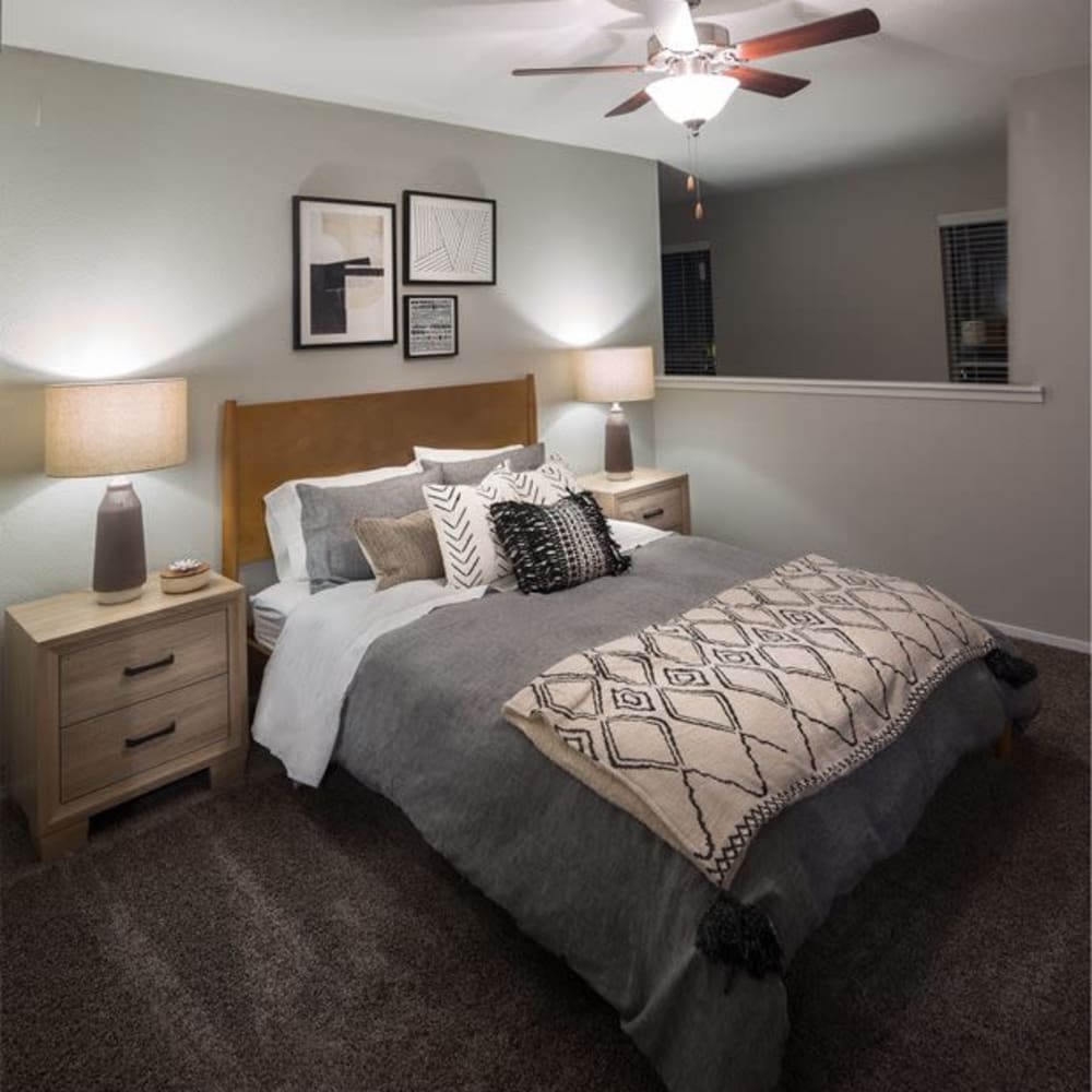 Model bedroom at Broadstone Briar Forest in Houston, Texas