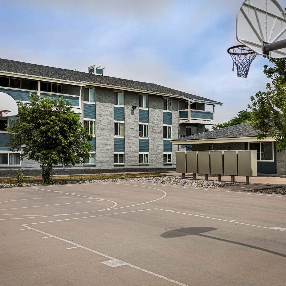 Basketball court outside at Florida Station Apartments in Aurora, Colorado