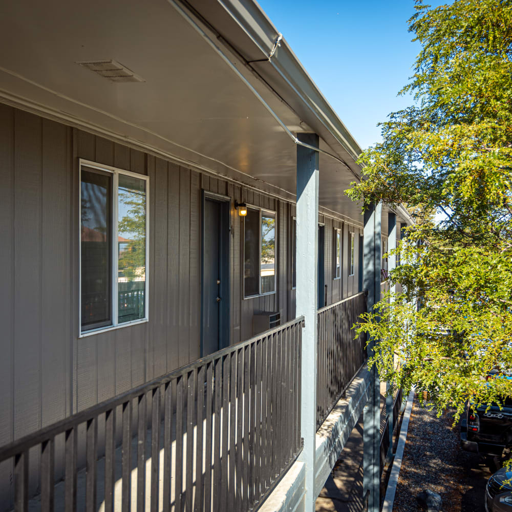 Balcony at Crestone Apartments in Brighton, Colorado