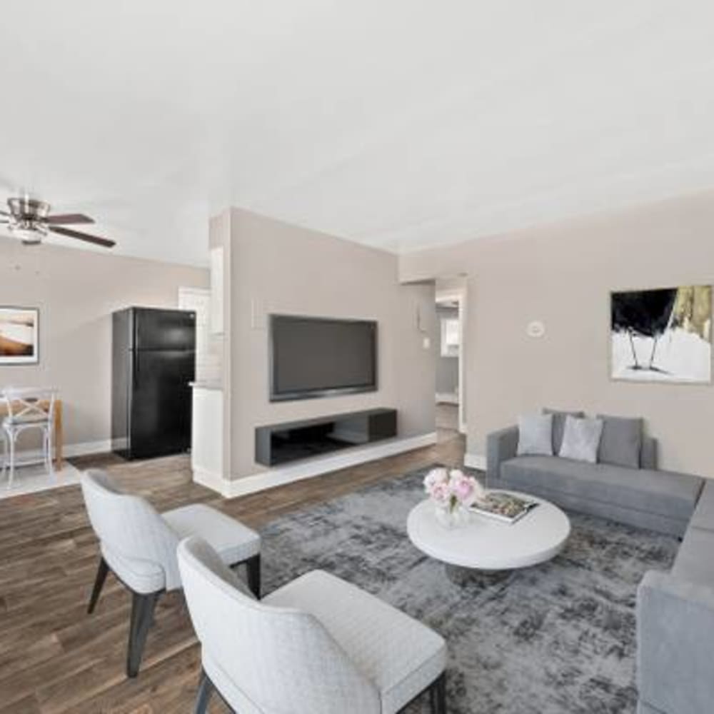 Open-concept living room at The Phoenix in Brighton, Colorado