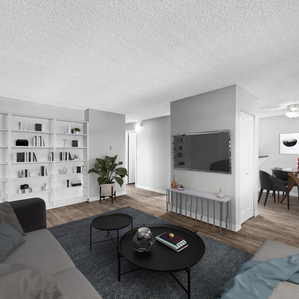 Modern living room at The Wesley in Denver, Colorado
