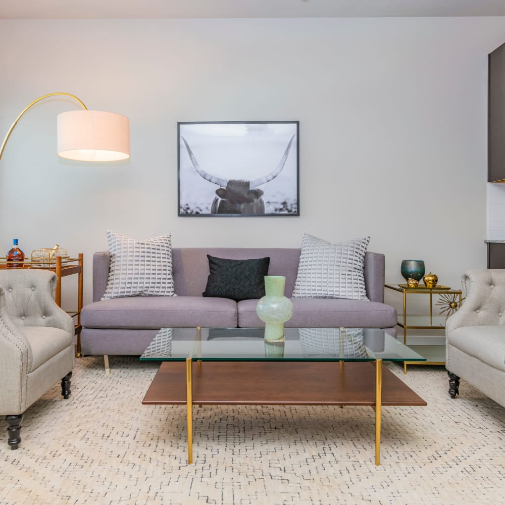 Living room at The Townhomes at BlueBonnet Trails in Waxahachie, Texas