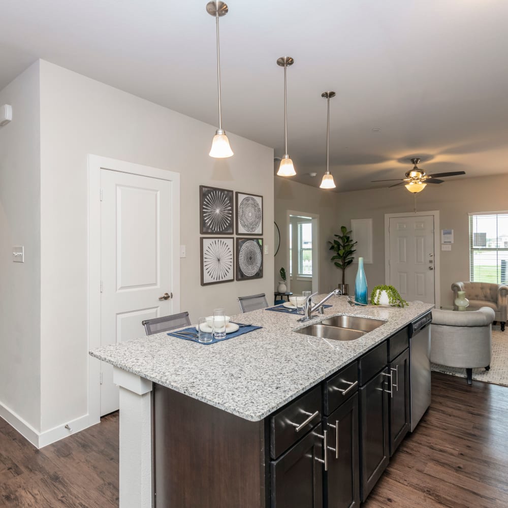 Kitchen at The Townhomes at BlueBonnet Trails in Waxahachie, Texas