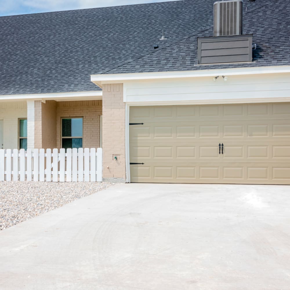 Garage view at The Townhomes at BlueBonnet Trails in Waxahachie, Texas