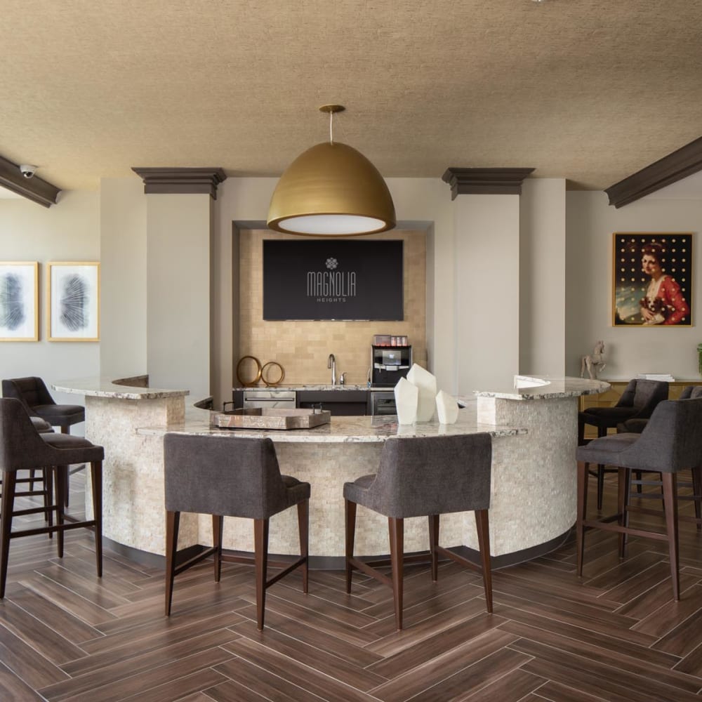 Leasing area in the lobby at Magnolia Heights in San Antonio, Texas
