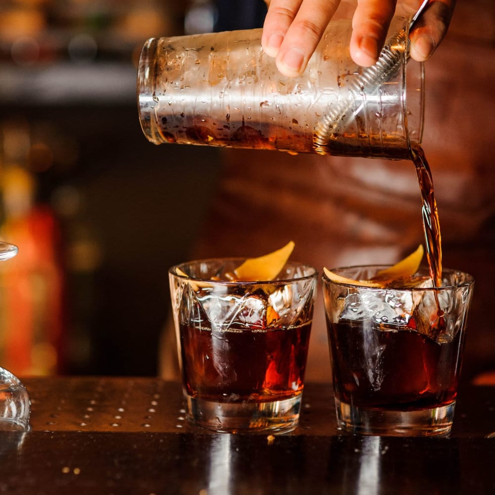 Cocktails being made at a local bar in Waukee, Iowa near Autumn Ridge