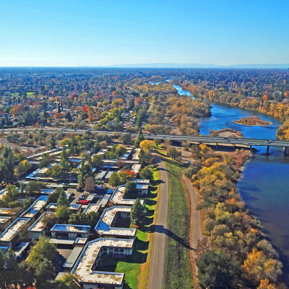 Beautiful river view near River Blu in Sacramento, California