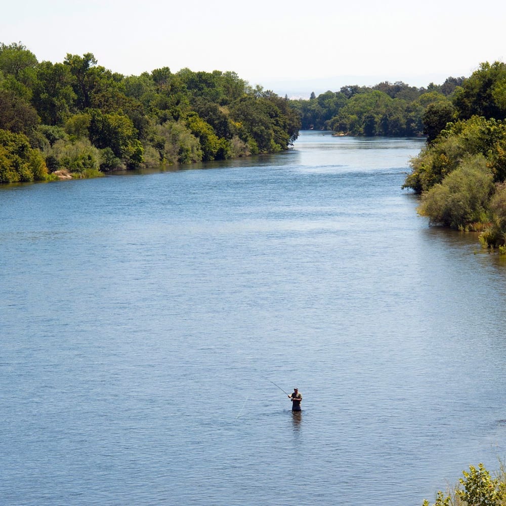 American river access near River Blu in Sacramento, California