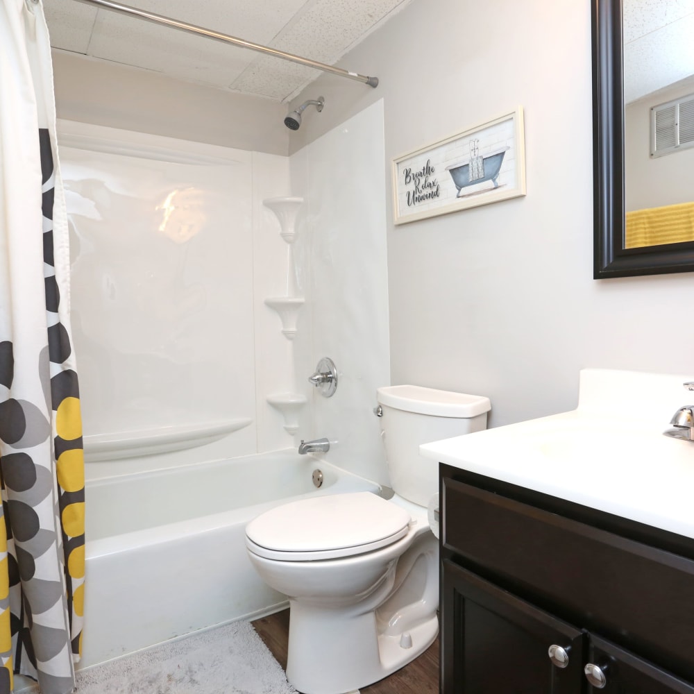 Spacious bathroom at Willowbrook Apartments in Louisville, Kentucky