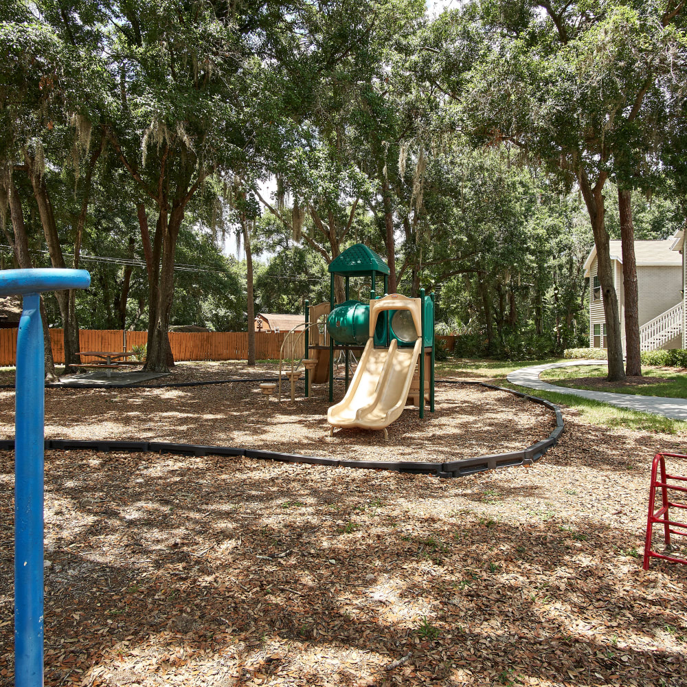 Shaded playground with a slide at Avenue @Creekbridge in Brandon, Florida