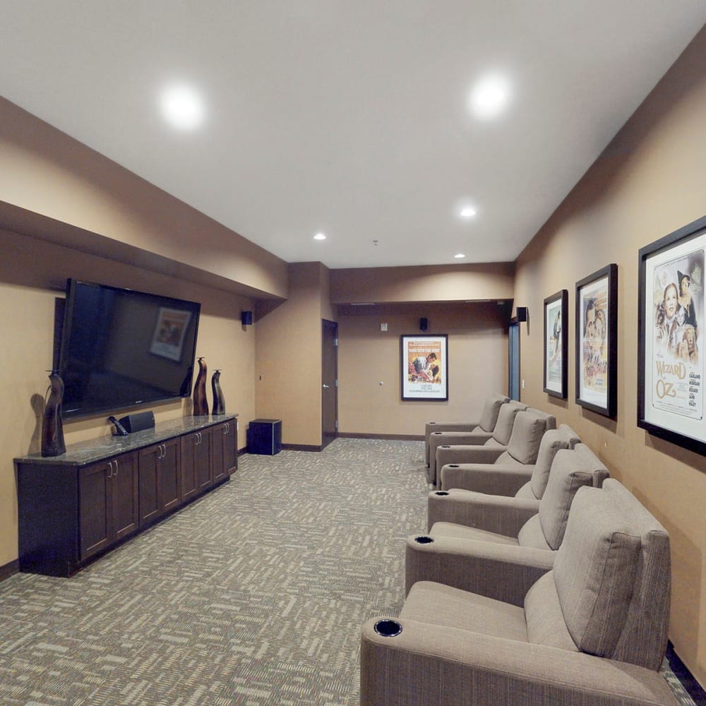 Onsite theater room at Oaks Station Place in Minneapolis, Minnesota