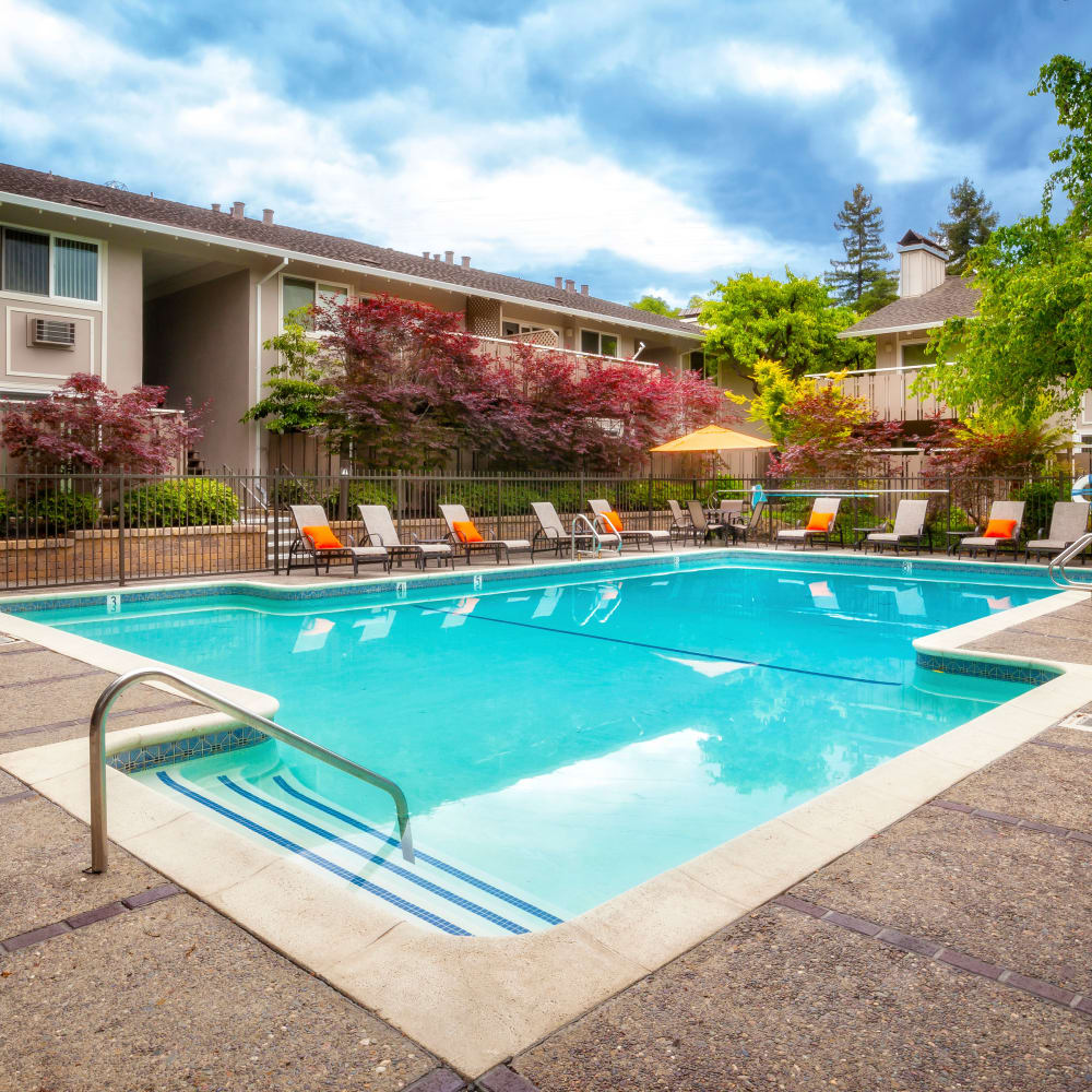 Beautiful pool at Greendale Apartments in Mountain View, California