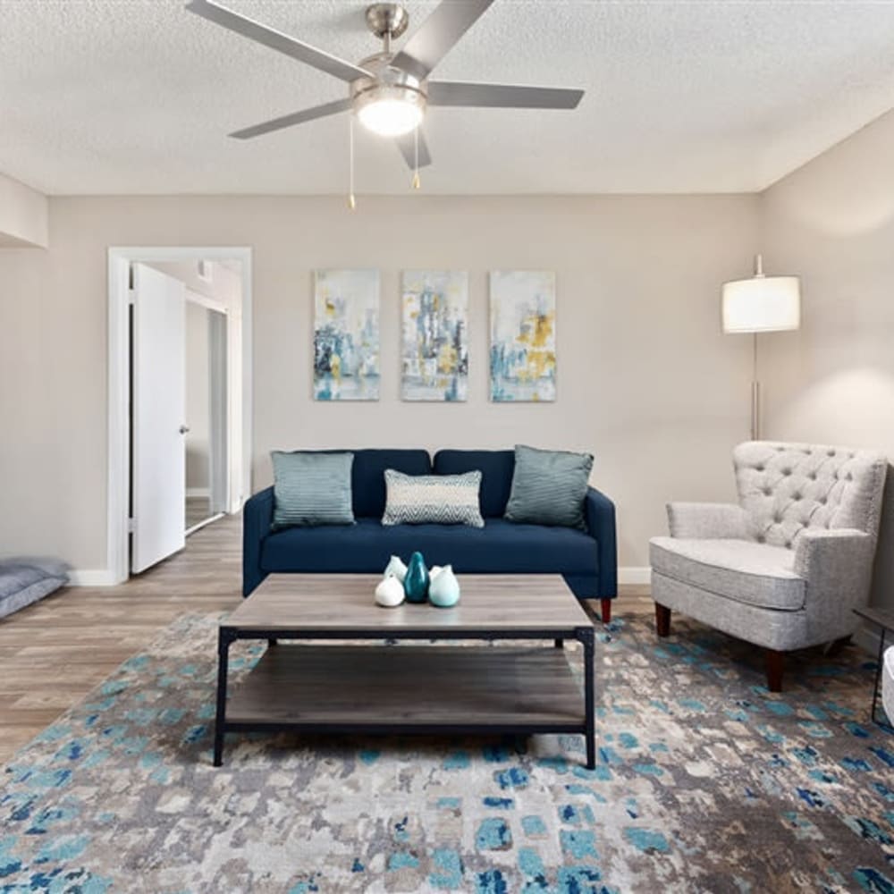 A large living room with natural lighting at 1408 Casitas at Palm Valley in Avondale, Arizona