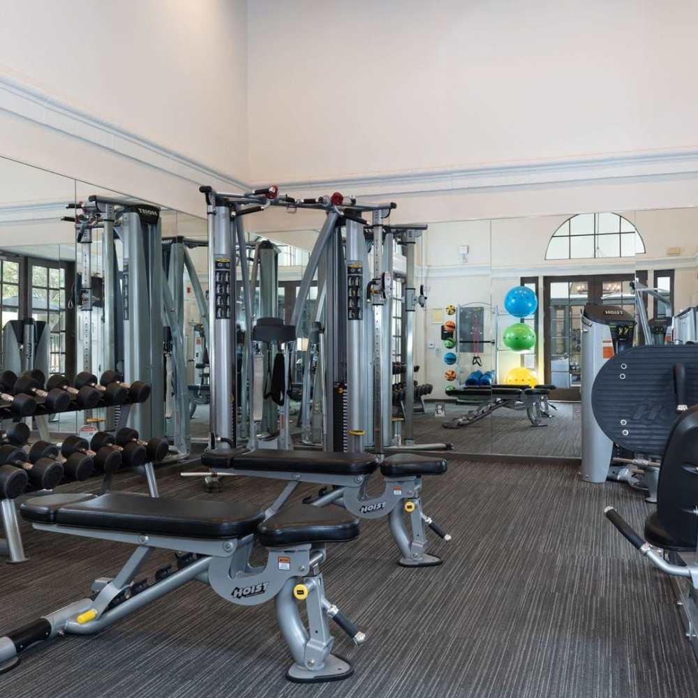 Gym with machines Villa Torino in San Jose, California