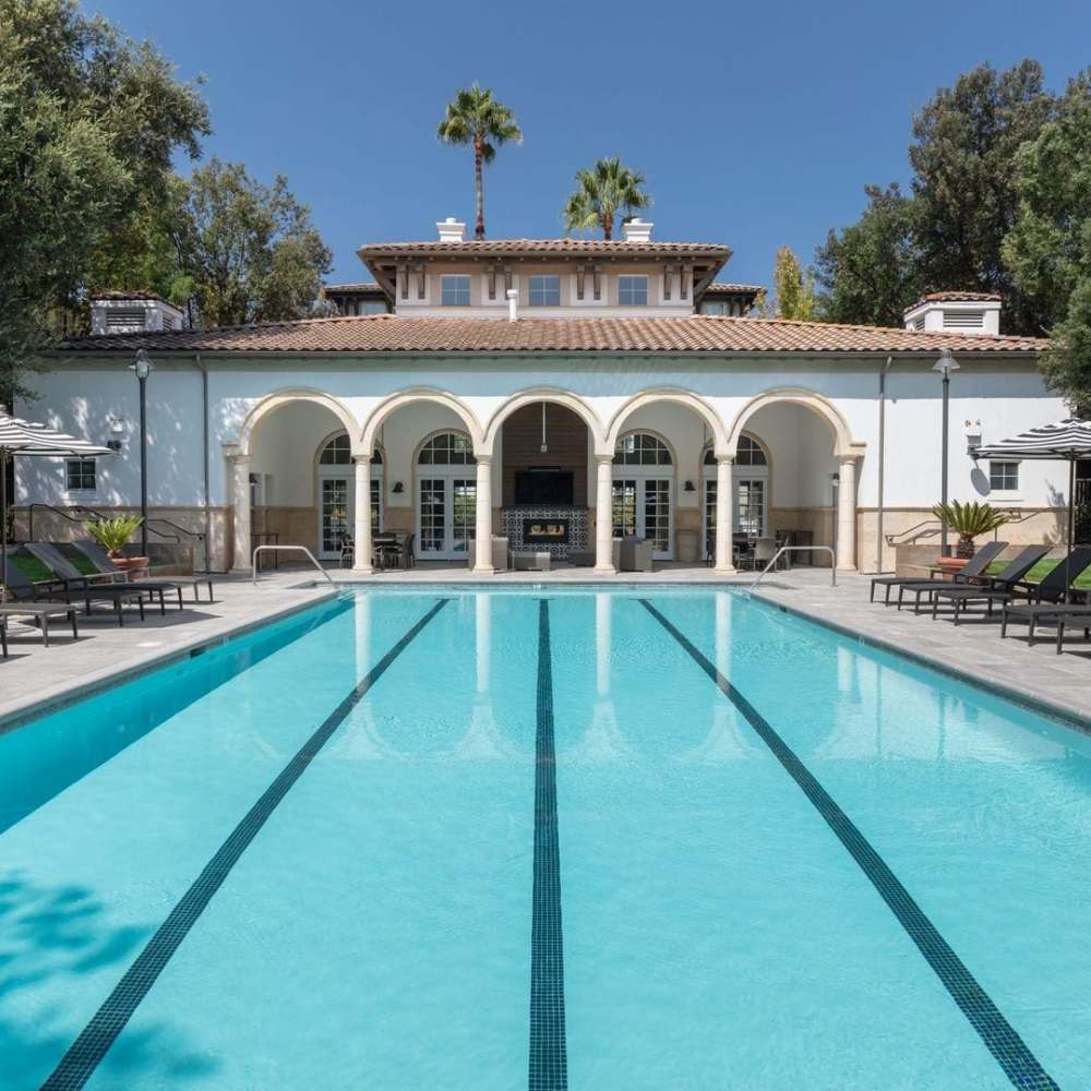 Pool with lap swim Villa Torino in San Jose, California